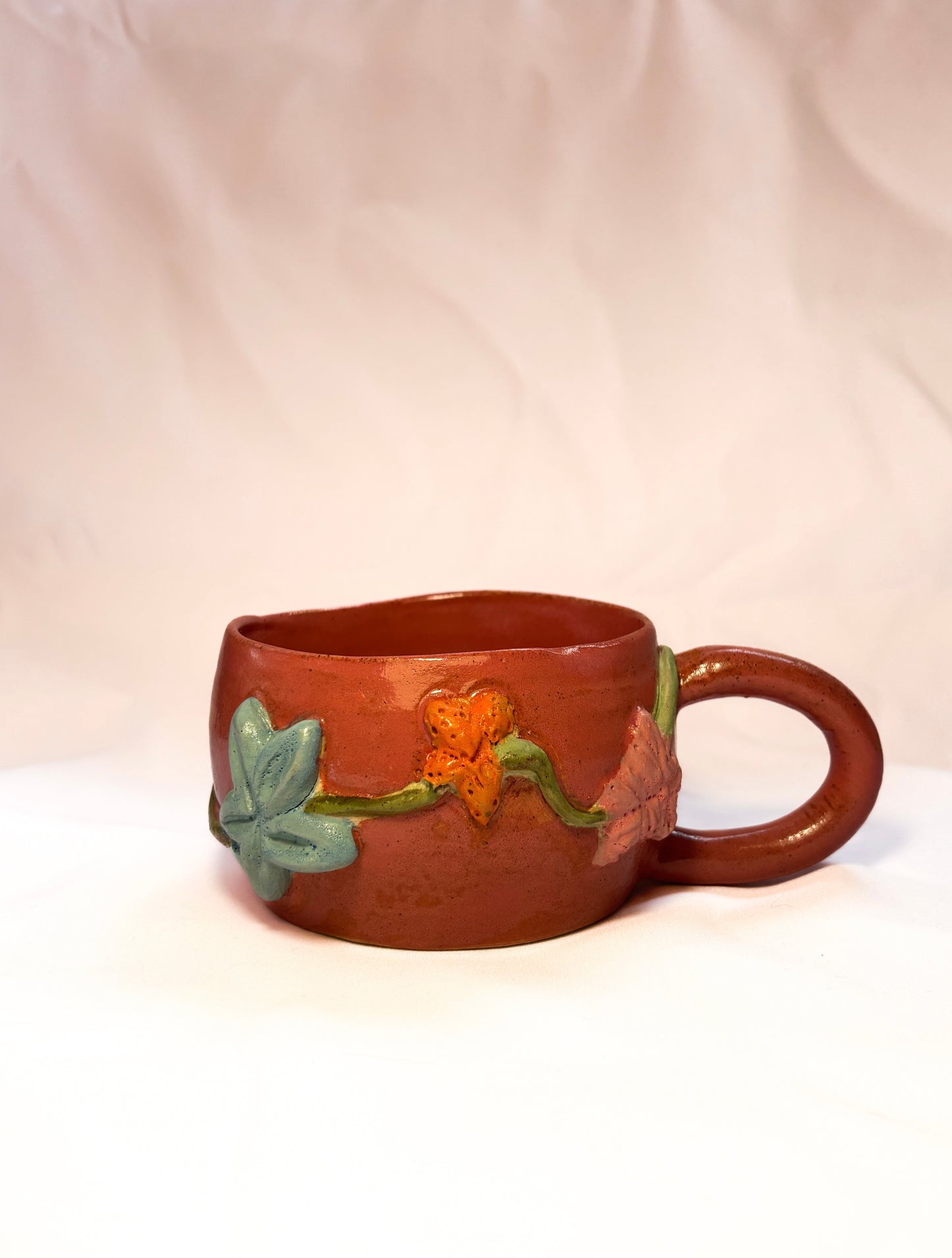 Dark Pink Flower Mug
