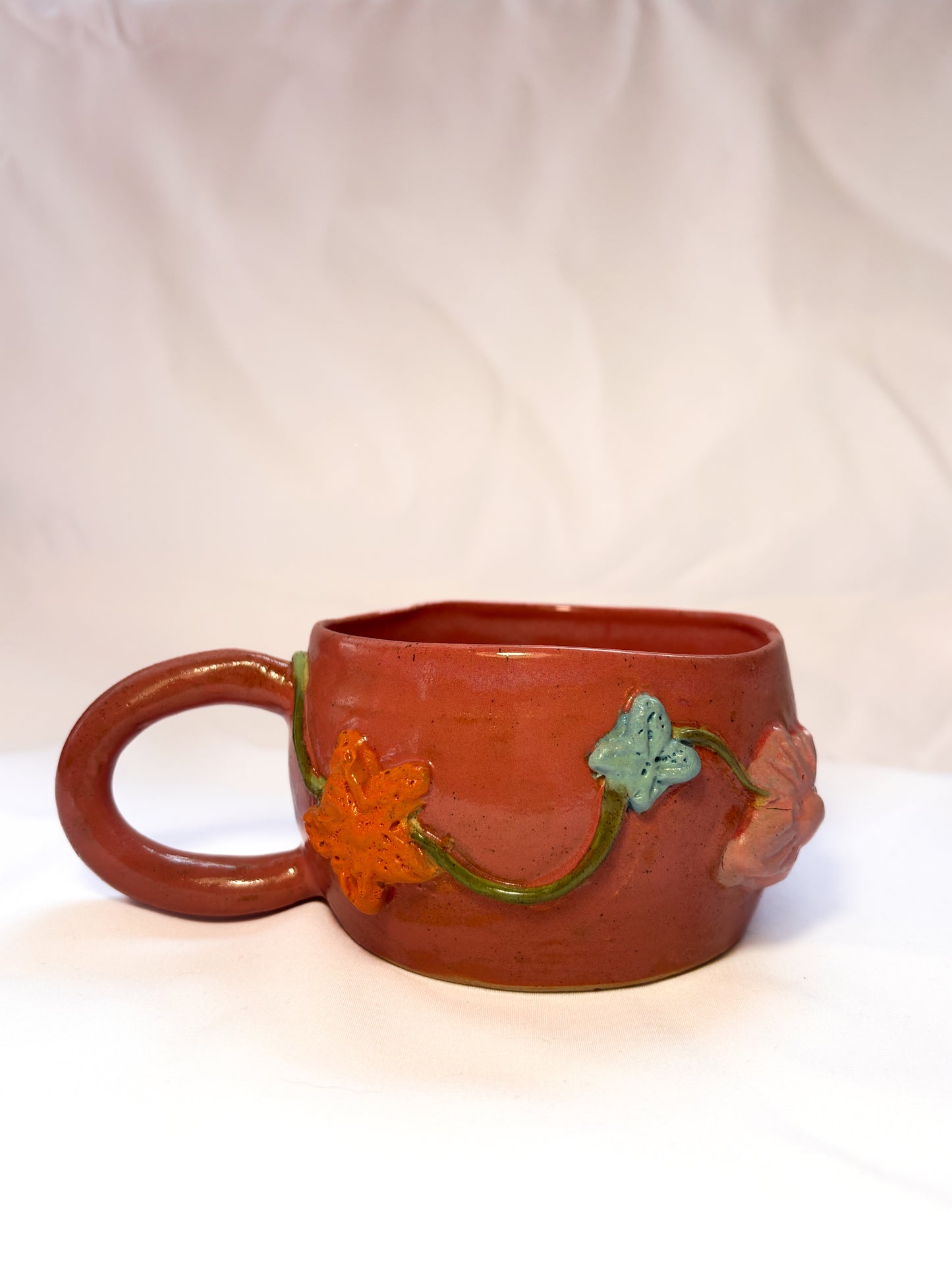 Dark Pink Flower Mug